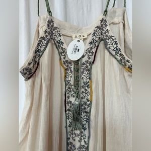 Boho embroidered maxi dress - new with tags